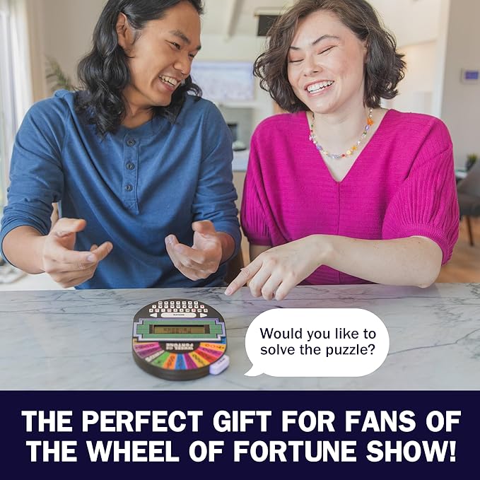 Educational Insights Wheel of Fortune Game - Handheld Electronic Game, Great for Travel, Classic Retro Party Games for Kids, Teens & Adults, Word Puzzle Challenge & Entertaining Gift for Ages 8+