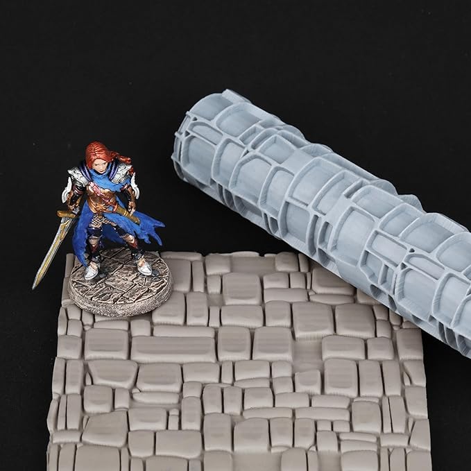 RPG Terrain Texture Roller - Exquisite Board Game Accessory, Perfect for DND D&D 28mm Miniature with 16 Unique Styles S412F Stone Texture