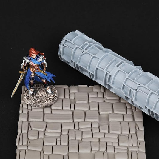 RPG Terrain Texture Roller - Exquisite Board Game Accessory, Perfect for DND D&D 28mm Miniature with 16 Unique Styles S412F Stone Texture