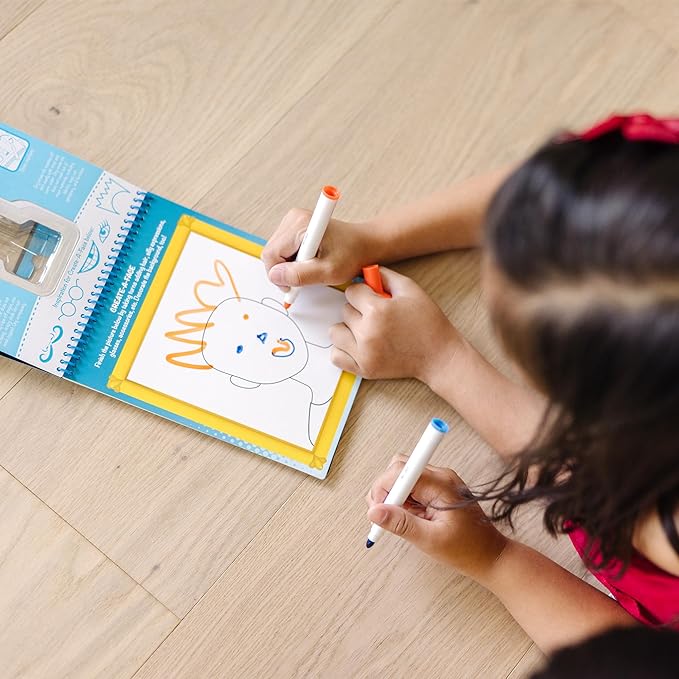 Melissa & Doug On the Go Game On! Reusable Games Wipe-Off Activity Pad Reusable Travel Toy with 2 Dry-Erase Markers - FSC Certified