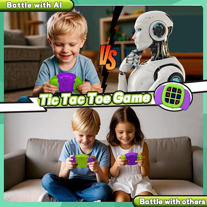 Tic Tac Toe Game,3 in 1 Electronic Handheld Game for Kids,Travel Toy,Electronic Board Games,Educational Toy for Kids,Birthday for 3+ Year Old Boys and Girls (1PCS Random Color)