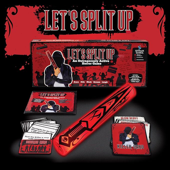 Let's Split Up - an Outrageous Horror Spoof Game | Ages 12+, 4-12 Players | Halloween Games for Teens | Horror Board Games Alternative | Outdoor Games | Teen Boys Gift Ideas | Pulse-Pounding Thrills!