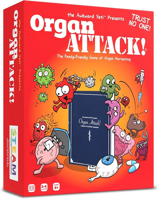 The Awkward Yeti Organ Attack! Card Game, A Family Fun Game for Kids and Adults - Funny Playing Cards for GameNights with Family of Kids and Teens | Ages 8+