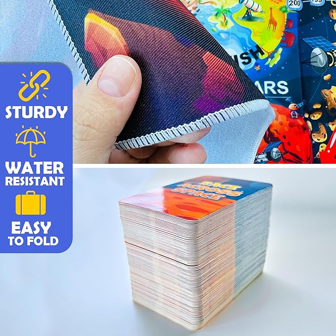 QUOKKA Space Board Game for Kids 8-12 - Learning Family Game for Teens and Adults - 130 Question Cards - Top Facts - Play Indoor & Outdoor - Educational Solar System Toy for 6 10 Year Olds