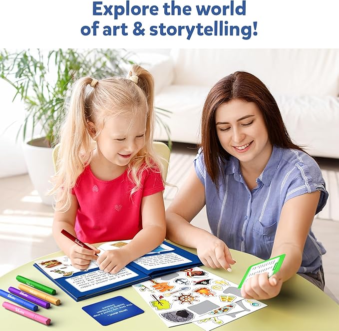 Skillmatics Storybook Art Kit - All My Adventures Art Kit for Kids, Write & Create Adventure Stories, Creative Activity for Boys & Girls, DIY Kit, 300+ Stickers, Gifts for Ages 5, 6, 7, 8, 9, 10