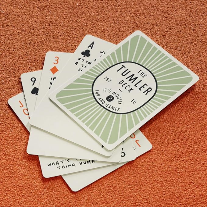 Conversation & Playing Cards – Multi-Purpose Deck with Vintage Design, Thought-Provoking Questions & Conversation Starters for Date Nights, Family Time, Travel, and Game Nights – The Tumler Deck