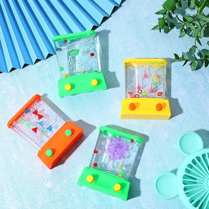 Zhanmai 16Pcs Handheld Water Game Arcade Water Ring Toss Water Tables for Beach Toy Party Favor Fun Game Entertainment, Without Water (Assorted,Stylish)