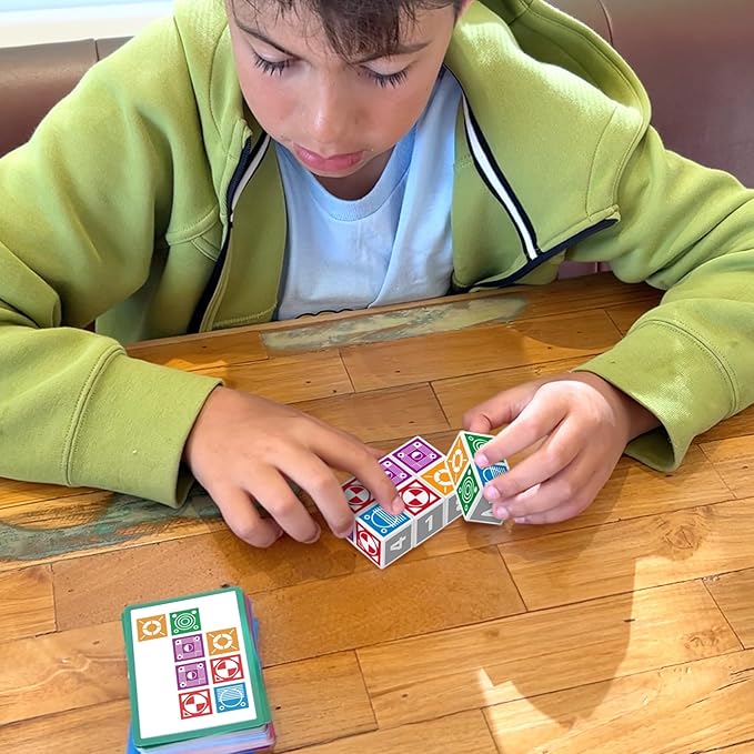 Funwares Match Frenzy: Portable Pattern Matching Puzzle Game, Family Mini Board Games, Perfect for Travel & Home Play, Road Trip Activities for Kids and Adults, Quick Set-Up - 2-Player