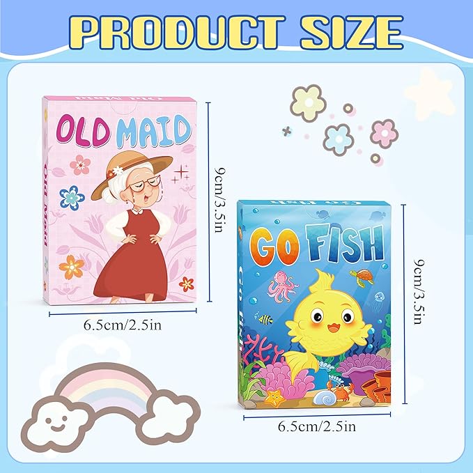 Go Fish,Old Maid Card Games, Go Fish Card Game for Kids 4-8, Card Games for Toddler 2-4 Years, Easy to Learn,Easter Basket Stuffers Gifts Ideal, Fun for Family Game Night Travel Preschool Classroom