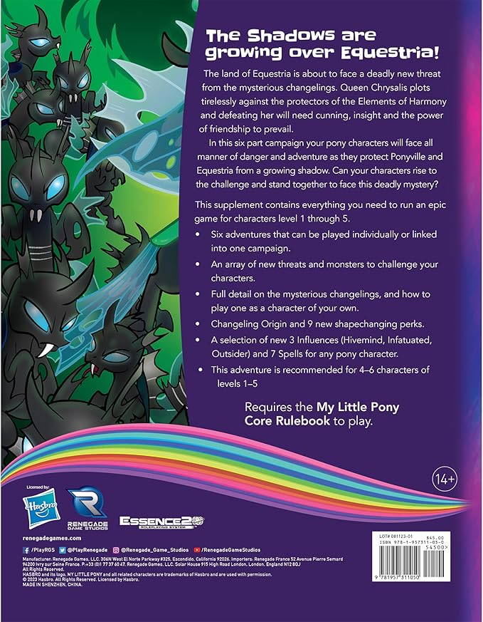 Renegade Game Studios: My Little Pony Roleplaying Game Dark Skies Over Equestria Adventure Series Book