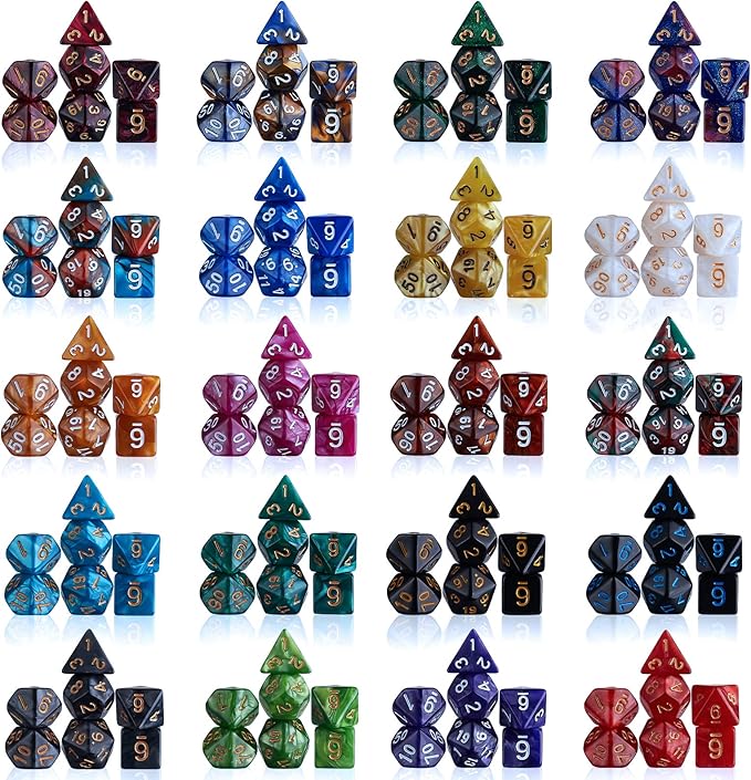 CiaraQ DND Dice Sets - 26 X 7 Polyhedral Dice (182pcs) with a Large Drawstring Bag Great for Dungeons and Dragons, Role Playing Table Game.