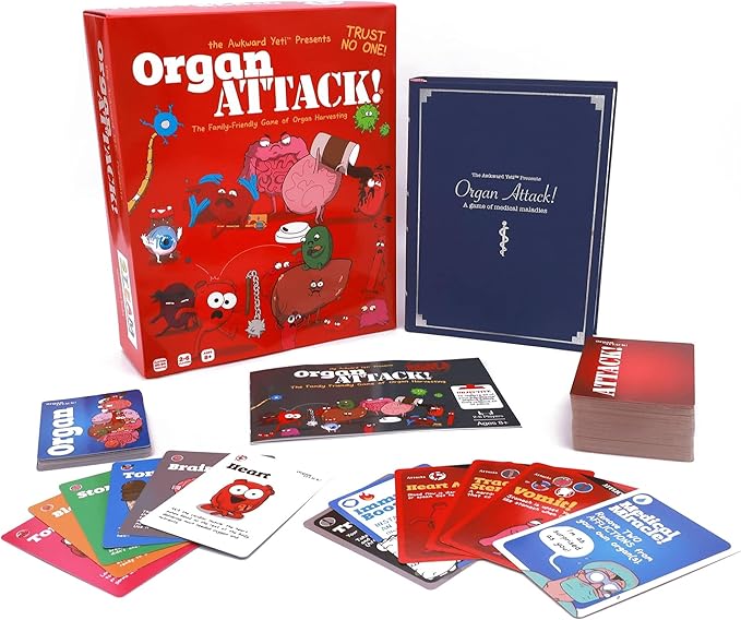 The Awkward Yeti Organ Attack! Card Game, A Family Fun Game for Kids and Adults - Funny Playing Cards for GameNights with Family of Kids and Teens | Ages 8+