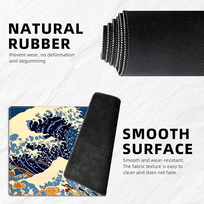 for MTG Playmat with Storage Bags, Card Playmat for TCG Card Playing Game,Rollable & Foldable for PTCG and Board Game Mat for Cards,Non-Slip Cat Wave Desk Mat for Home Office