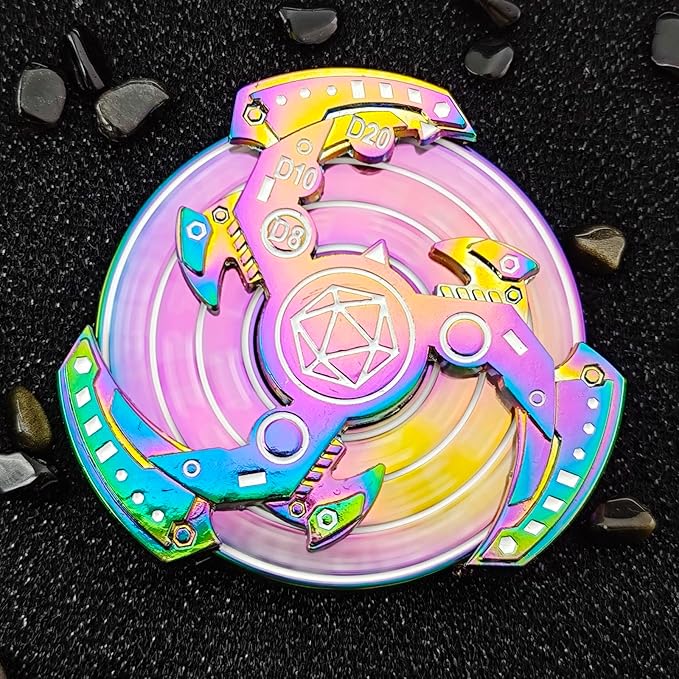 2025 Shadow Roulette Dice Spinner for DND Dice Set, 7-in-1 Dragon Metallic D&D Dice with Gift Case for Dungeons and Dragon Game, RPG Role Playing Table Game Gifts (Neon)