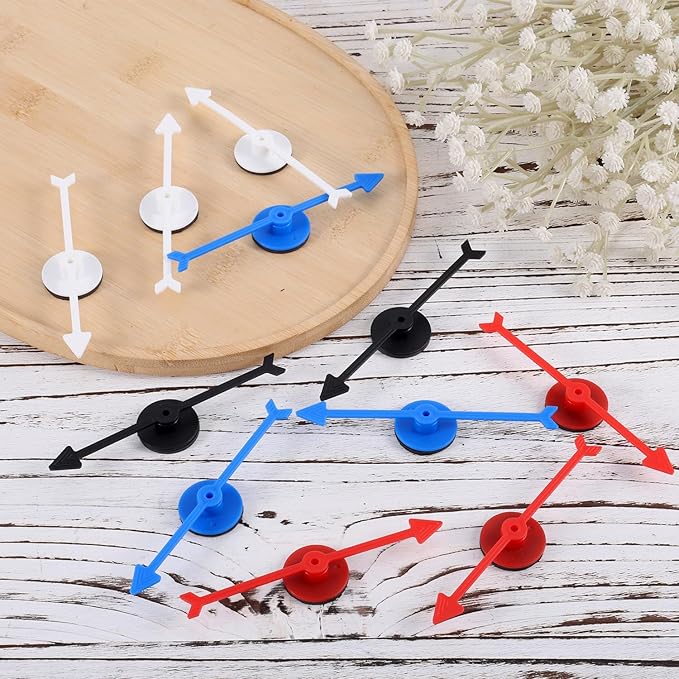 12pcs Arrow Game Spinners, 4 Colors Plastic Spinner Game Pointer Accessories Magnetic Spinners for Classroom Board Game Spinners for Activities DIY Projects (Green, Yellow, Red, White)