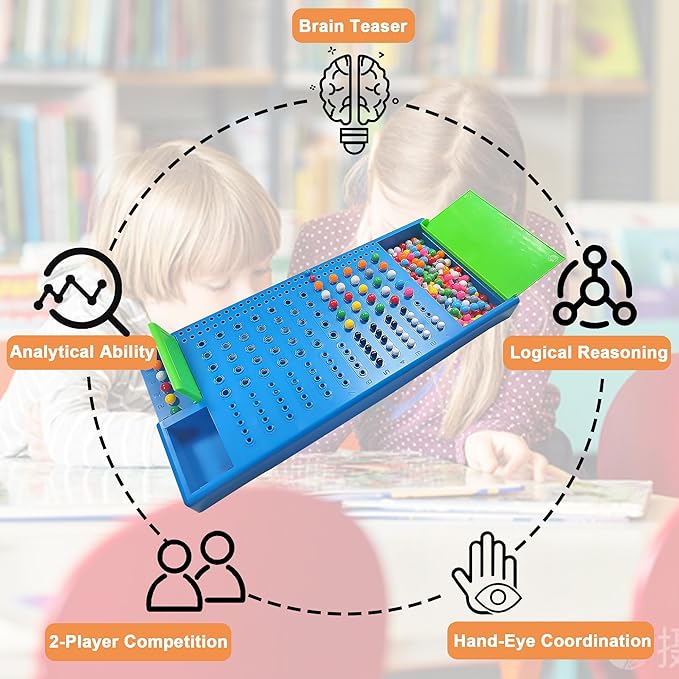 KIDAMI Code Breaker Board Game, Classic Codebreaking Travel Board Game, Kids STEM Development Toys, 3 Level Brain Puzzle Play Set - 2 Player Battle of Famliy Game, Toys for Kids & Adult
