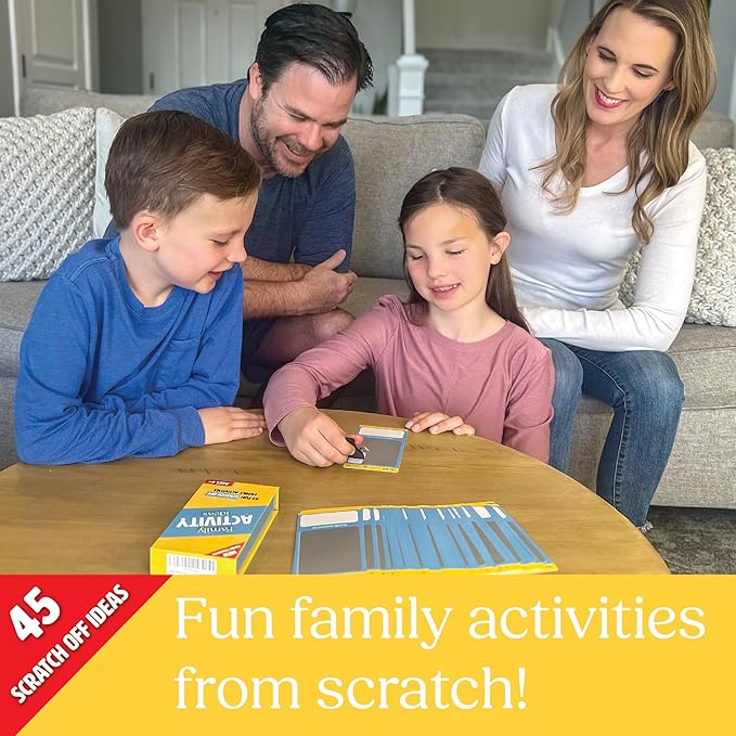 Family Activity Ideas | 45 Family Game Night Scratch-Off Experiences | QR Code on Each Card for More Family Date Night Fun | Family Game Night Done Differently