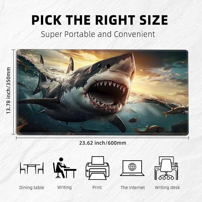 for MTG Playmat with Zones Storage Bag,for TCG Playmat and Playing Card Mat for Magic Board Games, Shark Non Slip Stitched Edges Game Mat, Rollable Foldable Card Playmats