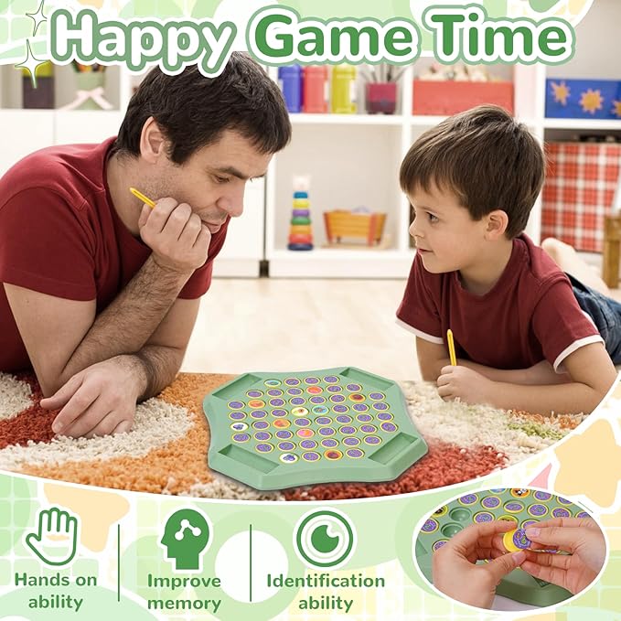 54PCS Fruit Flip Chess Memory Chess Game, Animal Flip Matching Chess Board, Memory Chess Game for Kindergarten Gathering Activity, Flip to Win Travel Memory Game (L-Fruit)