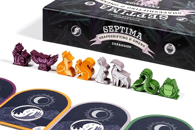 Games Septima - Shapeshifting & Omens Expansion | Transform into Animal Forms & Face Omens | New Cards, Animal Tiles & Modular Gameplay
