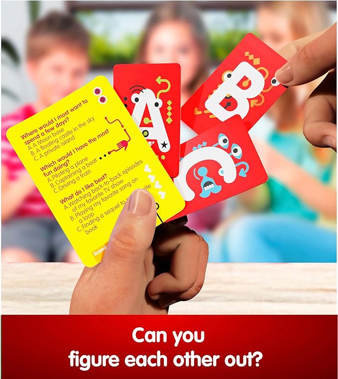 SUSSED The Wacky ‘What Would You Do?’ Social Card Game - Fun & Easy for Kids - Travel Game, Family Activity & Road Trip Essential - Ages 6 & Up - Yellow Pack