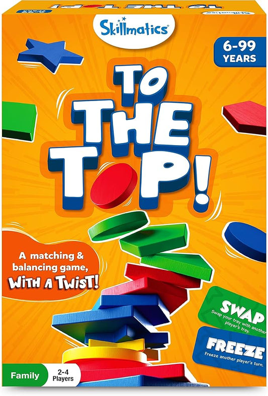 Skillmatics Board Game - to The Top, Matching & Balancing Game with a Twist, Match Colors & Shapes, Gifts & Fun Family Friendly Game