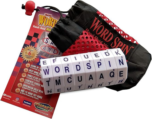 The Original Word Spin Handheld Magnetic Word Game Travel Edition with Storage Pouch