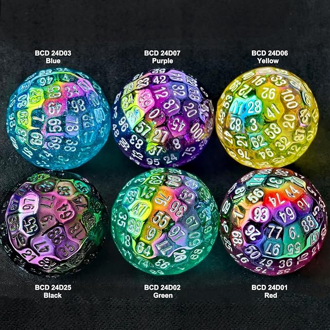 Bescon Dazzling Purple 100 Sided Dice, Game Dice D100, Polyhedral Solid 100 Sides Dice 45MM in Diameter (1.8inch)