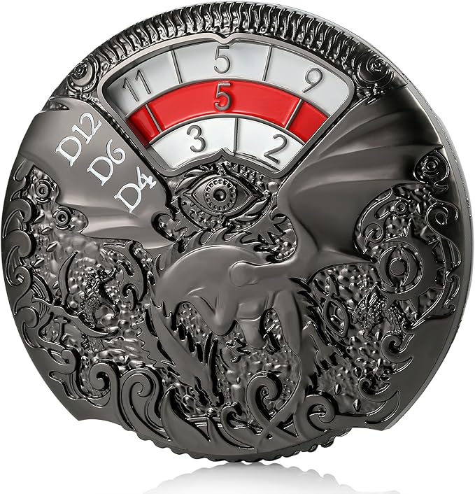 DND Spinner Dice DNDND 7-in-1 Spinner Metal D&D Dice Set with Gorgeous Gift Box for Dungeons and Dragon and Rolling Game(Black with Red)