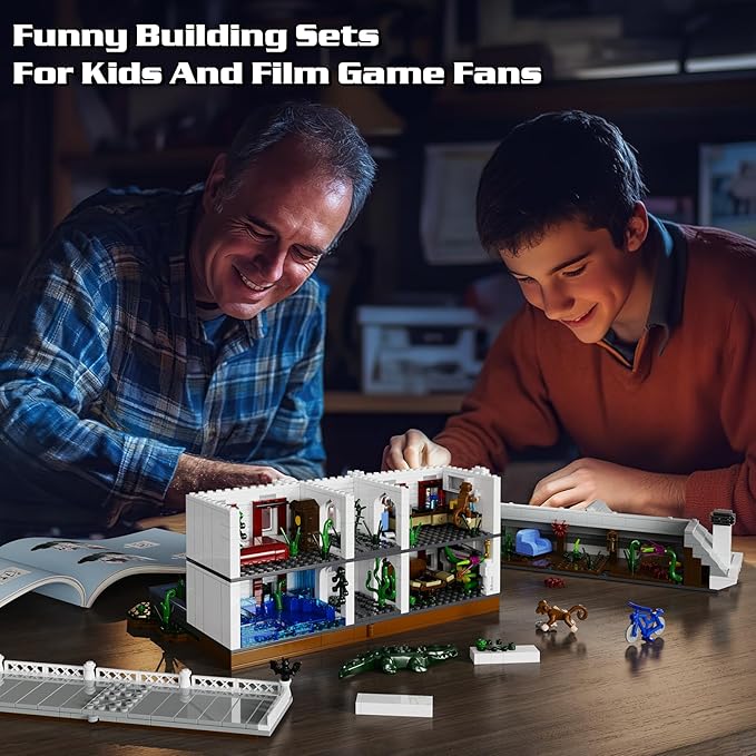 Jumanjee Board Game House Building Set, Parrish Mansion House Movie Building House Set, Crackable House with Annimals, Compatible with Lego Gifts for Fans and Boys and Girls Aged 12+ （1620 PCS）