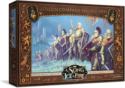 CMON A Song of Ice and Fire Tabletop Miniatures Game Golden Company Swordsmen Unit Box (Multilingual Edition) - Strategy Game for Adults, Ages 14+, 2+ Players, 45-60 Minute Playtime, Made