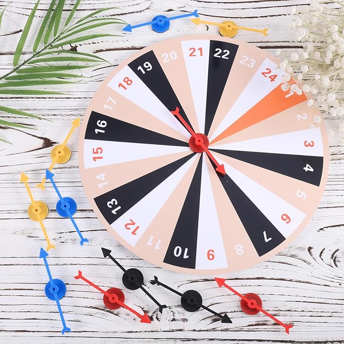 12pcs Arrow Game Spinners, 4 Colors Plastic Spinner Game Pointer Accessories Magnetic Spinners for Classroom Board Game Spinners for Activities DIY Projects (Green, Yellow, Red, White)