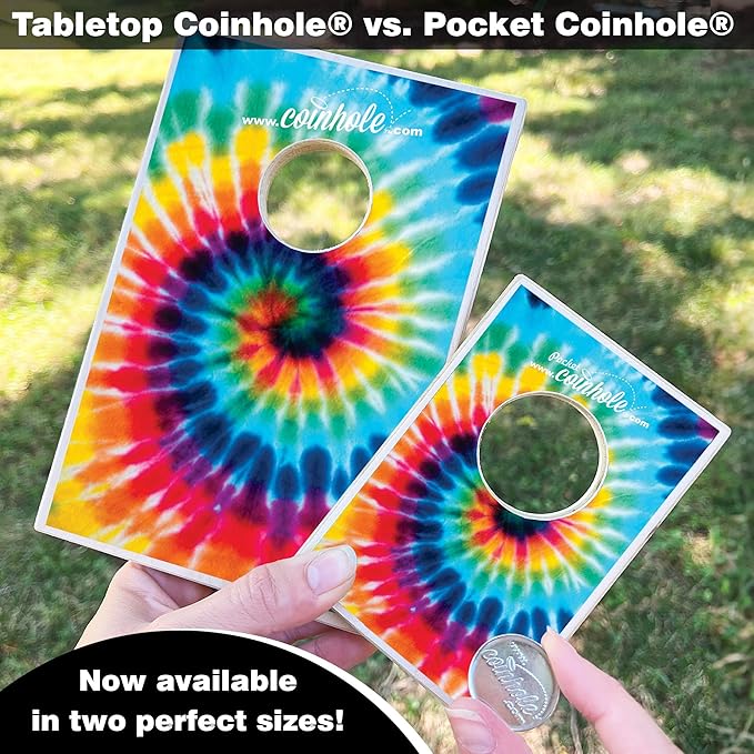 Desktop Coin Bouncing Party Set | Tabletop Cornhole Board | Small Travel Game Includes Coins