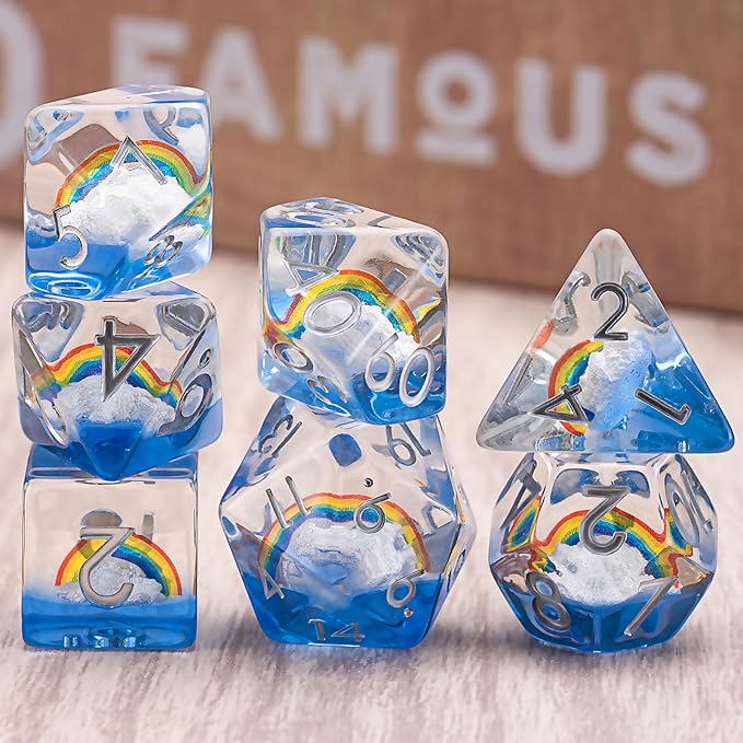 DND Resin Dice Set, Polyhedral D&D Dice Inclusion Dice for Dungeons and Dragons MTG RPG