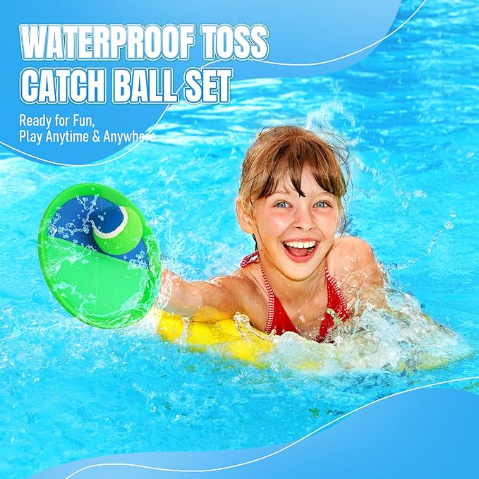 Toss and Catch Ball Game - Ideal Outdoor Beach, Pool & Yard Toy for Toddlers and Kids Ages 4, 5, 6, 7, 8+, Perfect for Boys Girls - Great Birthday Gift & Easter Basket Stuffer