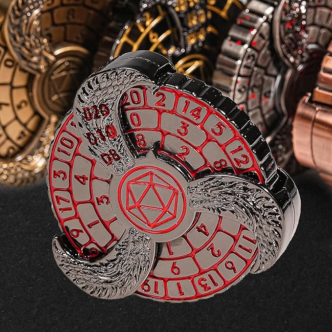 7-in-1 Fingertip Gyro Roulette DND Dice,Cool Spinning Games Fingertip Gyro, Metal Dice Set with Gift Box for Roleplaying Games Dungeons and Dragons RPG MTG Table Games