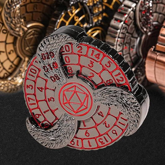 7-in-1 Fingertip Gyro Roulette DND Dice,Cool Spinning Games Fingertip Gyro, Metal Dice Set with Gift Box for Roleplaying Games Dungeons and Dragons RPG MTG Table Games