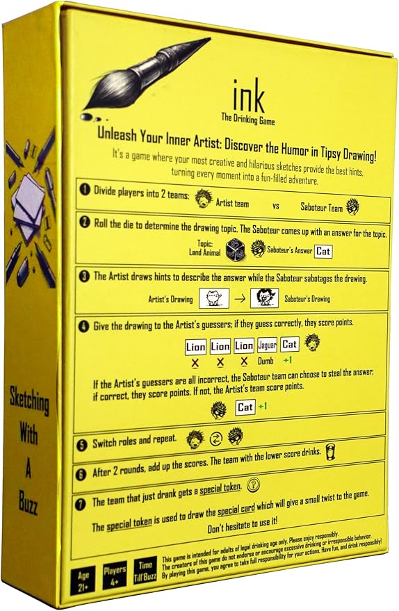 Discover The Humor in Tipsy Drawing | Fun Party Game – Drawing and Guessing for 4+ Players, Ages 21