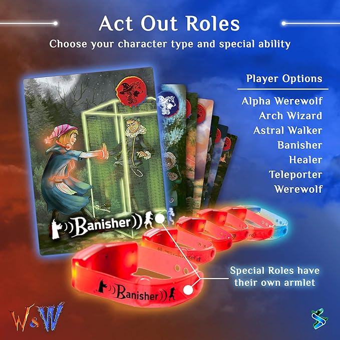 Wizards & Werewolves: A Magical Hide and Seek Game | 4-10 Players | Outdoor Games for Kids 8-12+ | Camping Games for Kids | Glow in The Dark Yard Games for Kids and Adults | “A Howling Good Time!”