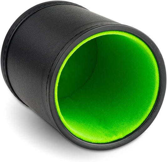 Leather Dice Cup for Board Games, Green Felt Lining