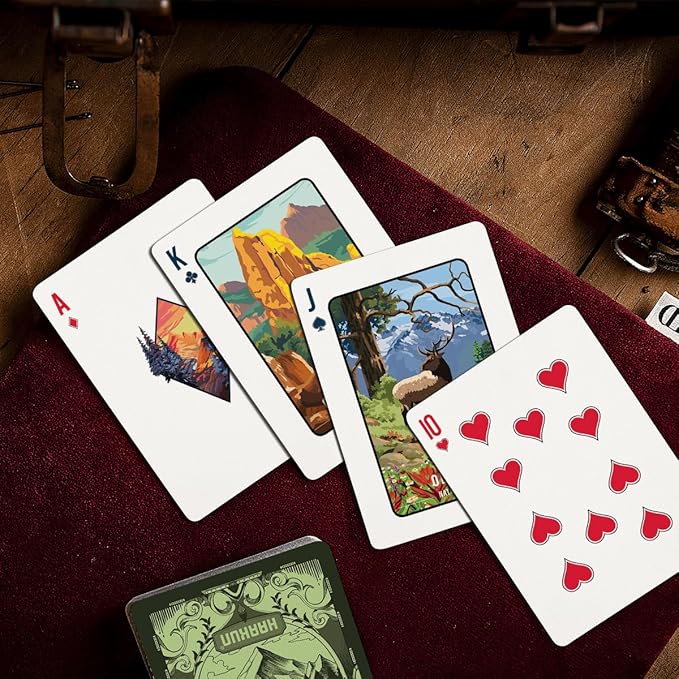 HAAKUN National Park Playing Cards Cute Pet Themed Card for Animal Lovers Teens Adults Friends Family Trivia Board Games Packs Design Set Waterproof Poker Collections Decks with Box