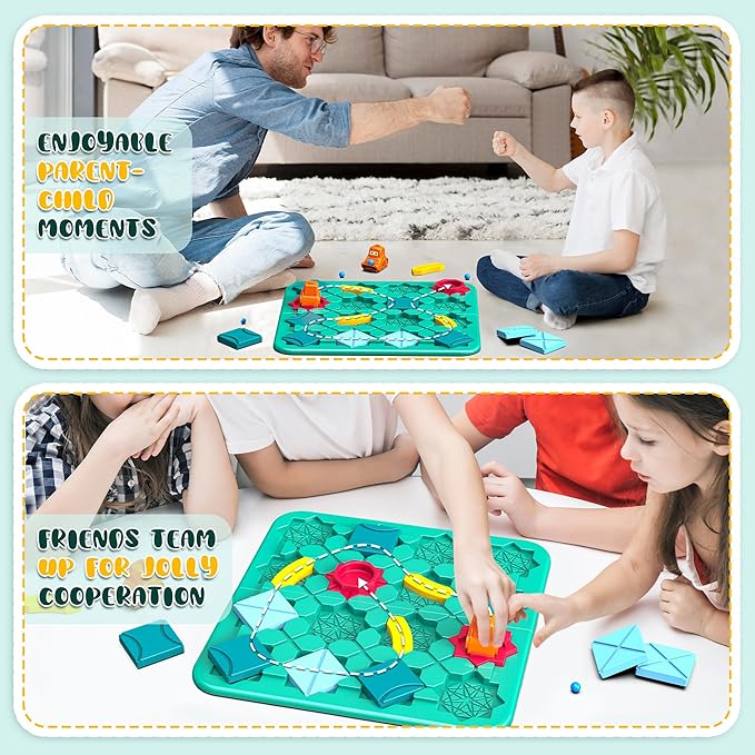 STEM Board Games, Puzzle Logical Builder Kids Toys, Preschool Montessori Brain Teasers Birthday Gifts for Kids 4-8 Years Old
