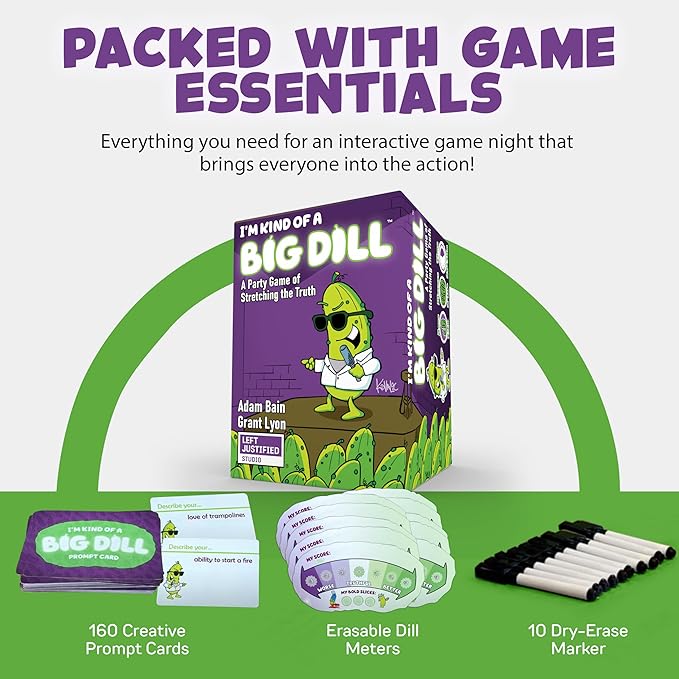 I'm Kind of a Big Dill — Hilarious Party Card Game for Adults & Teens — Perfect for Game Night & Parties — Bluffing, Guessing & Exaggeration with Tokens for Friends & Family Fun!