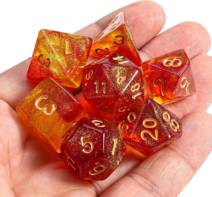 CiaraQ DND Polyhedral Dice Set with a Black Dice Bag for D&D RPG MTG Role Playing Table Games