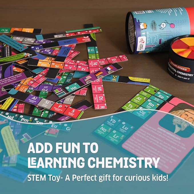 Chalk and Chuckles- Elemental Chemistry, Periodic Table Game and Puzzle for Kids Ages 10+ Years, Educational Science Toys for Adults, Families, Kids, Classrooms
