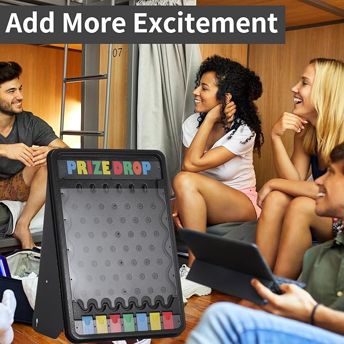 iElyiEsy 31"x21" Exciting Tabletop Prize Drop Plinko Board Game with Foldable Stand and 10 Customizable Playing Pucks - Perfect for Carnival, Tradeshow & Party Fun