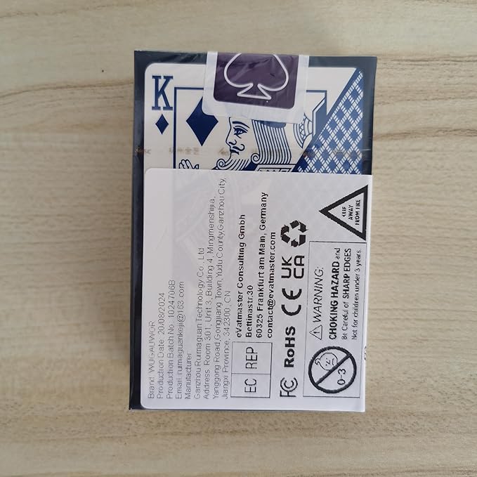 Waterproof Playing Cards, Premium Plastic Playing Cards, Deck of Cards, Poker Cards Games Waterproof Cards for Camping Games, Standard Index Card for Blackjack Bridge Card Games, 1 Deck, Blue
