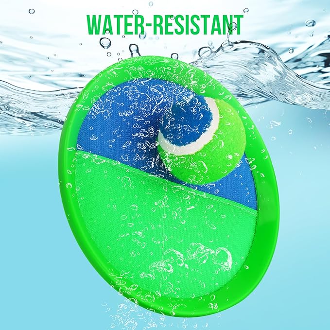 Toss and Catch Ball Set for Toddlers, Kids and Adults - 6 Pack - Kids Toys Outdoor Indoor - Sturdy & Water-Resistant, Great Game for Beach, Pool and Yard - Classic Gift for Boys Girls