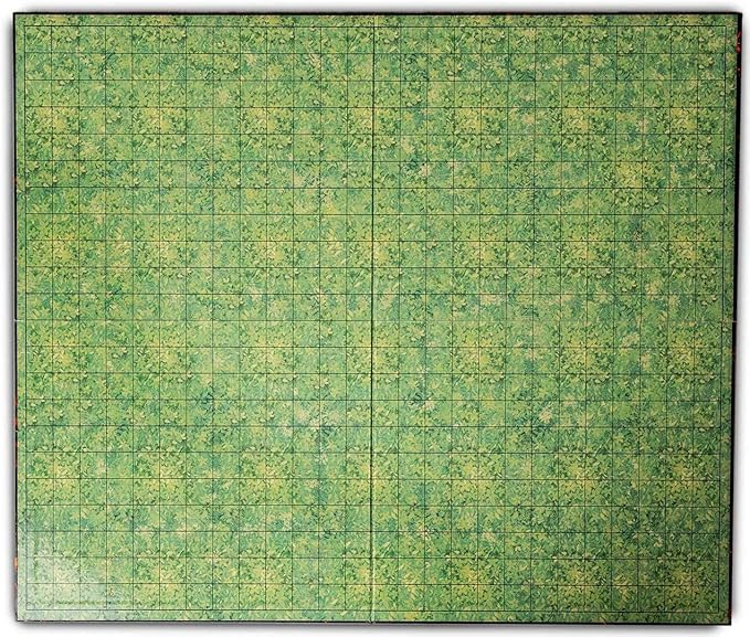 Hexers Role-Playing Game Board Mat, Square Grid Terrains, 8 Different terrains, Compatible with Dungeons and Dragons DND Pathfinder RPG, 27 on 23 inches, 1 inch Squares, Foldable & Dry Erase