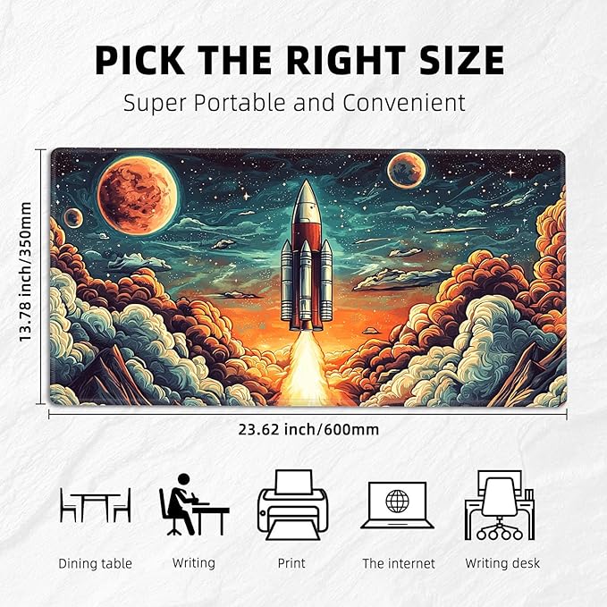 for MTG Playmat with Storage Bag, for TCG Playmat and Playing Card Mat for Magic Board Games, Non-Slip Rocket Launch Desk Mat, Stitched Edges Game Mat, Rollable & Foldable Card Playmat